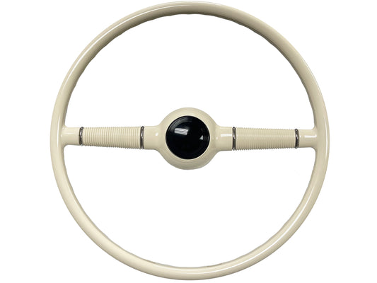 16" Forty White Steering Wheel with Black Horn Cap