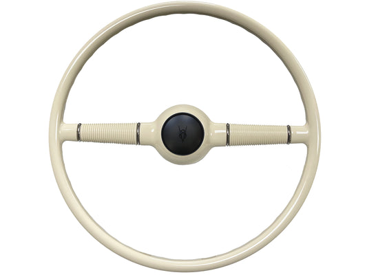 16" Forty White Steering Wheel with Embossed V8 Horn Cap