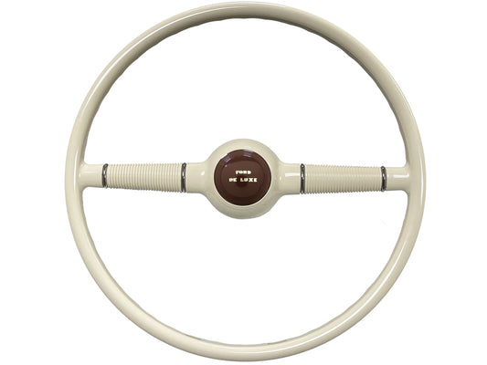 16" Forty White Steering Wheel with Ford de Luxe Horn Cap