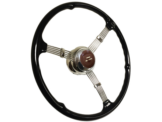 1935-37 Style 16" Banjo Steering Wheel Kit, Ford De Luxe Horn Cap