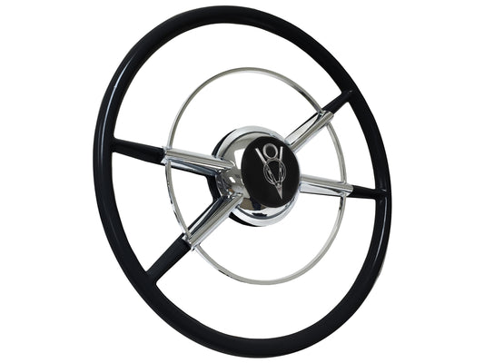 16" Crestliner Black Steering Wheel V8 Kit