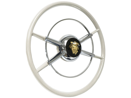 16" Crestliner Ivory Steering Wheel Gold Mercury Kit