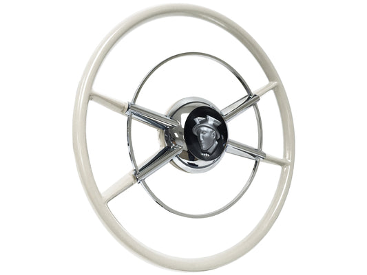 16" Crestliner Ivory Steering Wheel Silver Mercury Kit