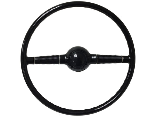 16" Forty Black Steering Wheel Kit with Black Horn Cap