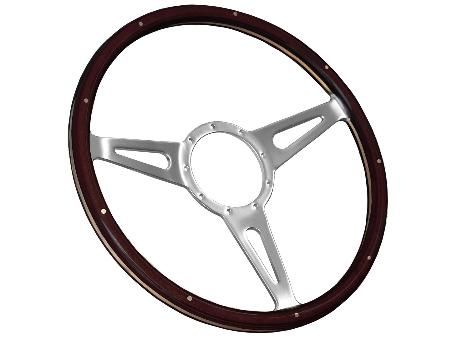 15" Espresso Wood 9-Bolt Steering Wheel Hot Rod V8 Kit