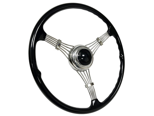 '39 Banjo Steering Wheel Kit with a Black Button