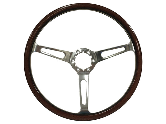 15" Classic Deluxe Espresso Wood 6-Bolt Steering Wheel