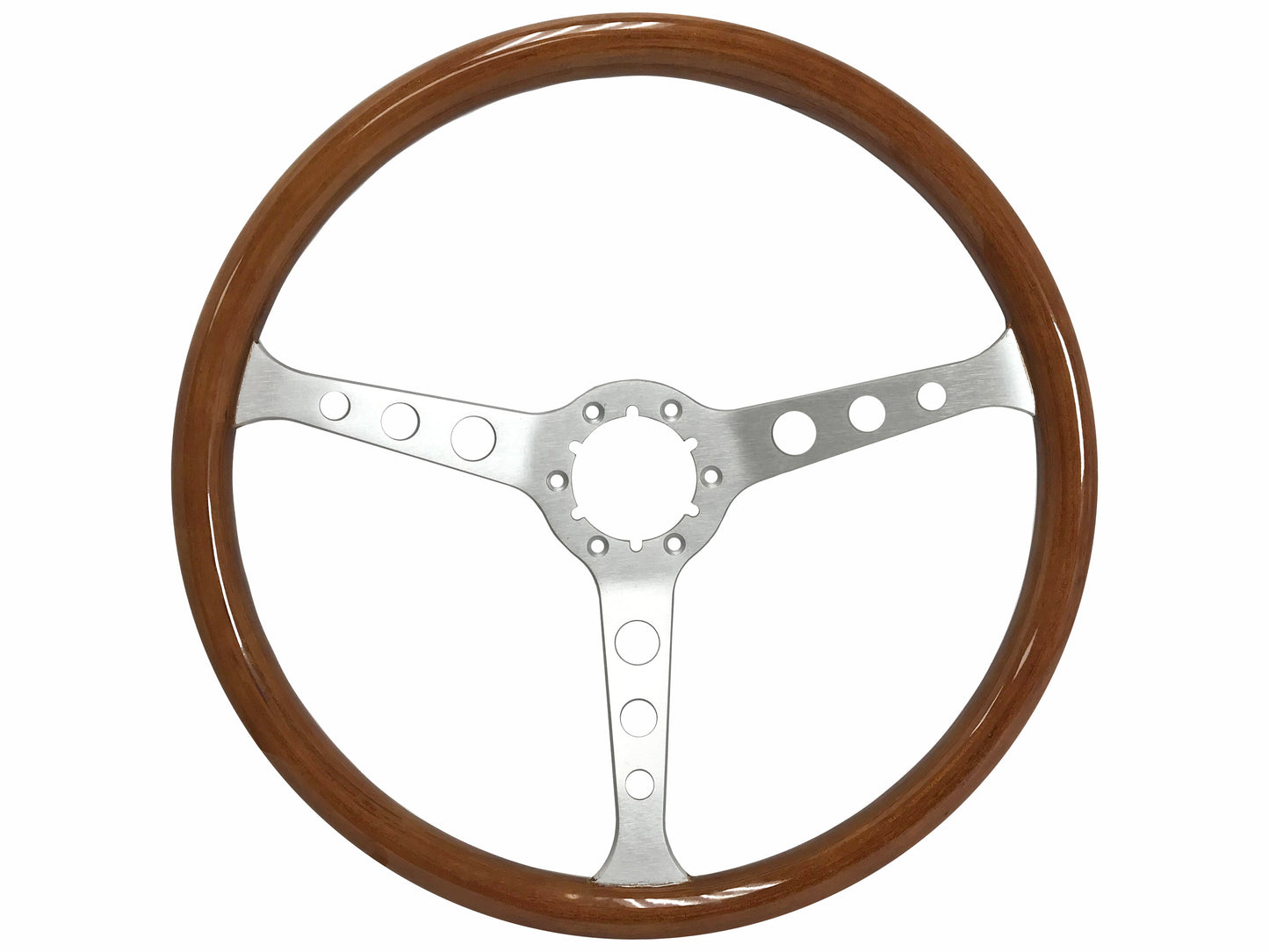 15" Classic Walnut Wood 6-Bolt Steering Wheel Kit