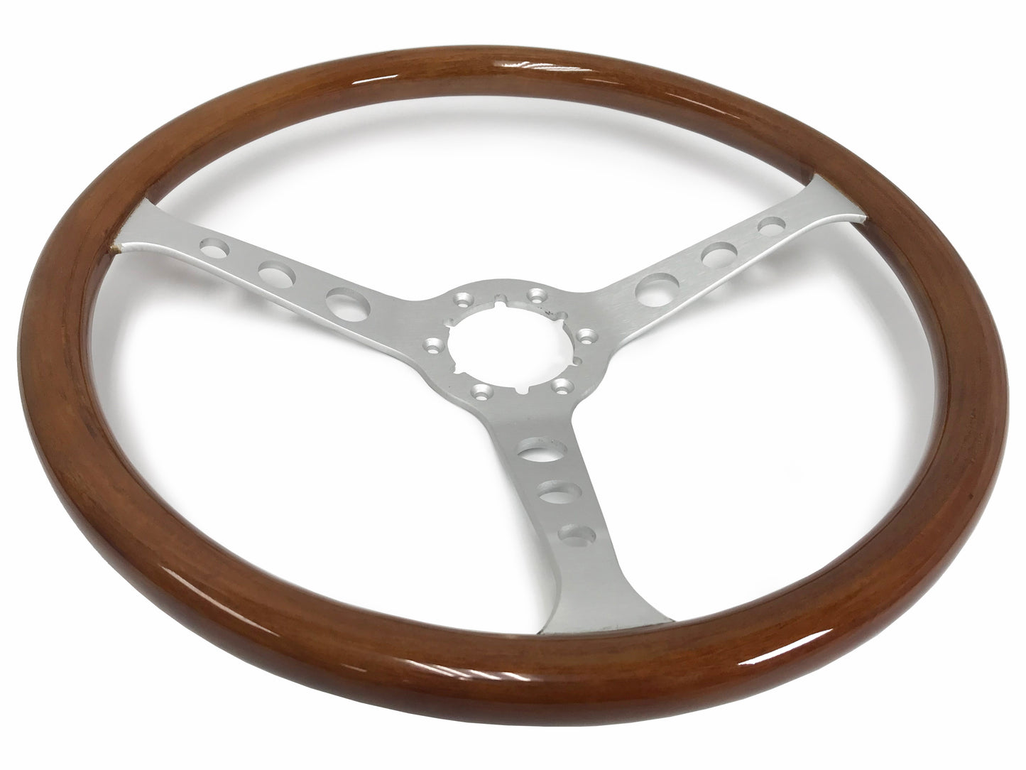 15" Classic Walnut Wood 6-Bolt Steering Wheel Kit