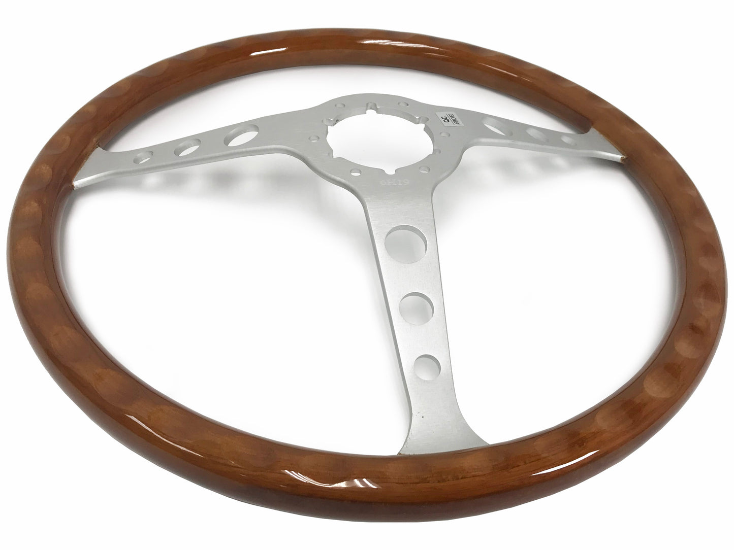 15" Classic Walnut Wood 6-Bolt Steering Wheel Kit