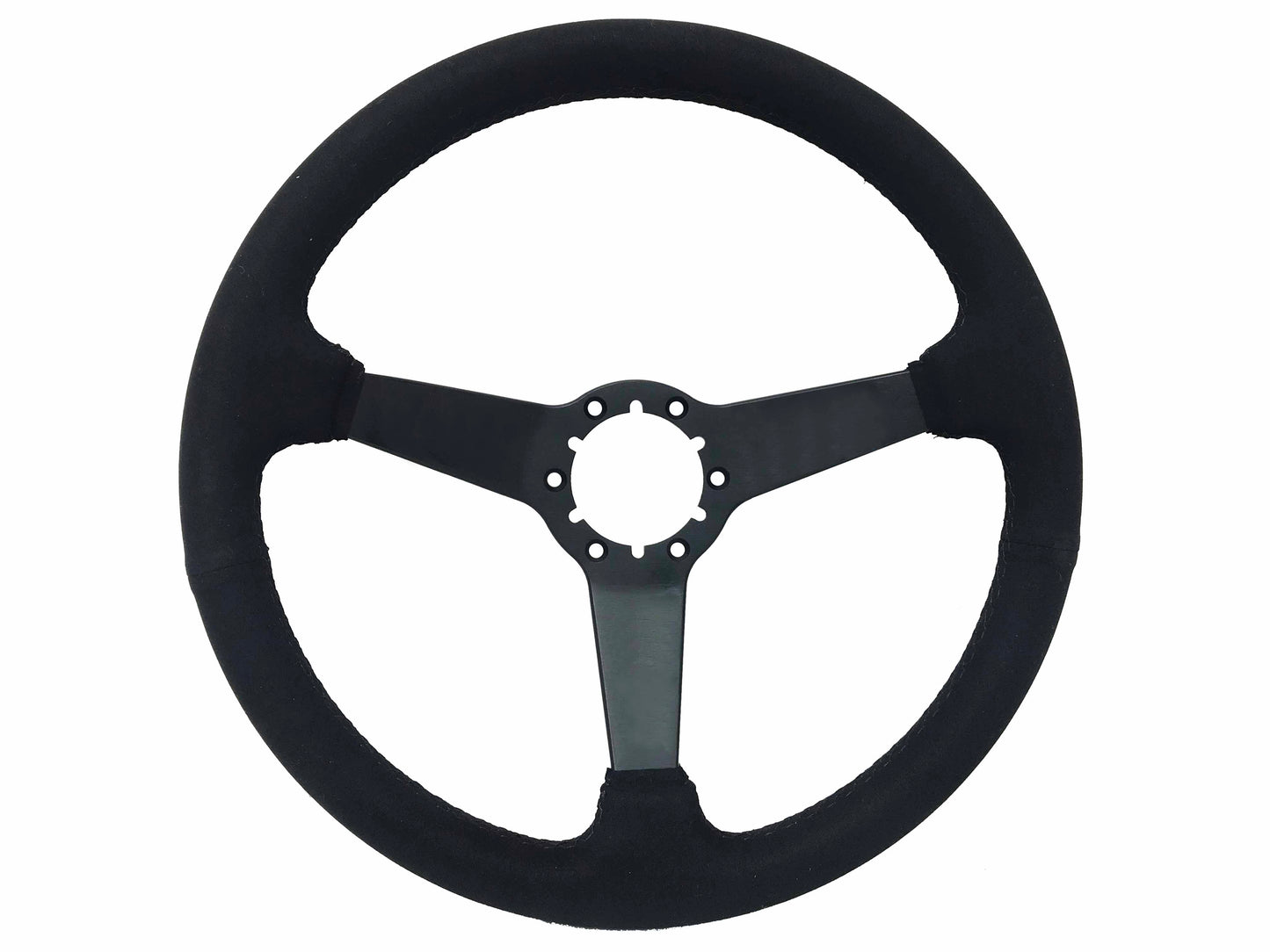 14" Suede 6-Bolt Steering Wheel, 3-Spoke Solid