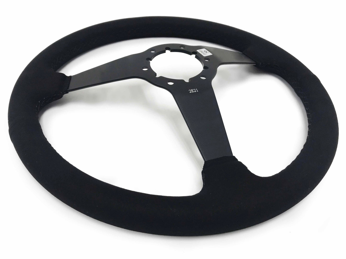 14" Suede 6-Bolt Steering Wheel, 3-Spoke Solid