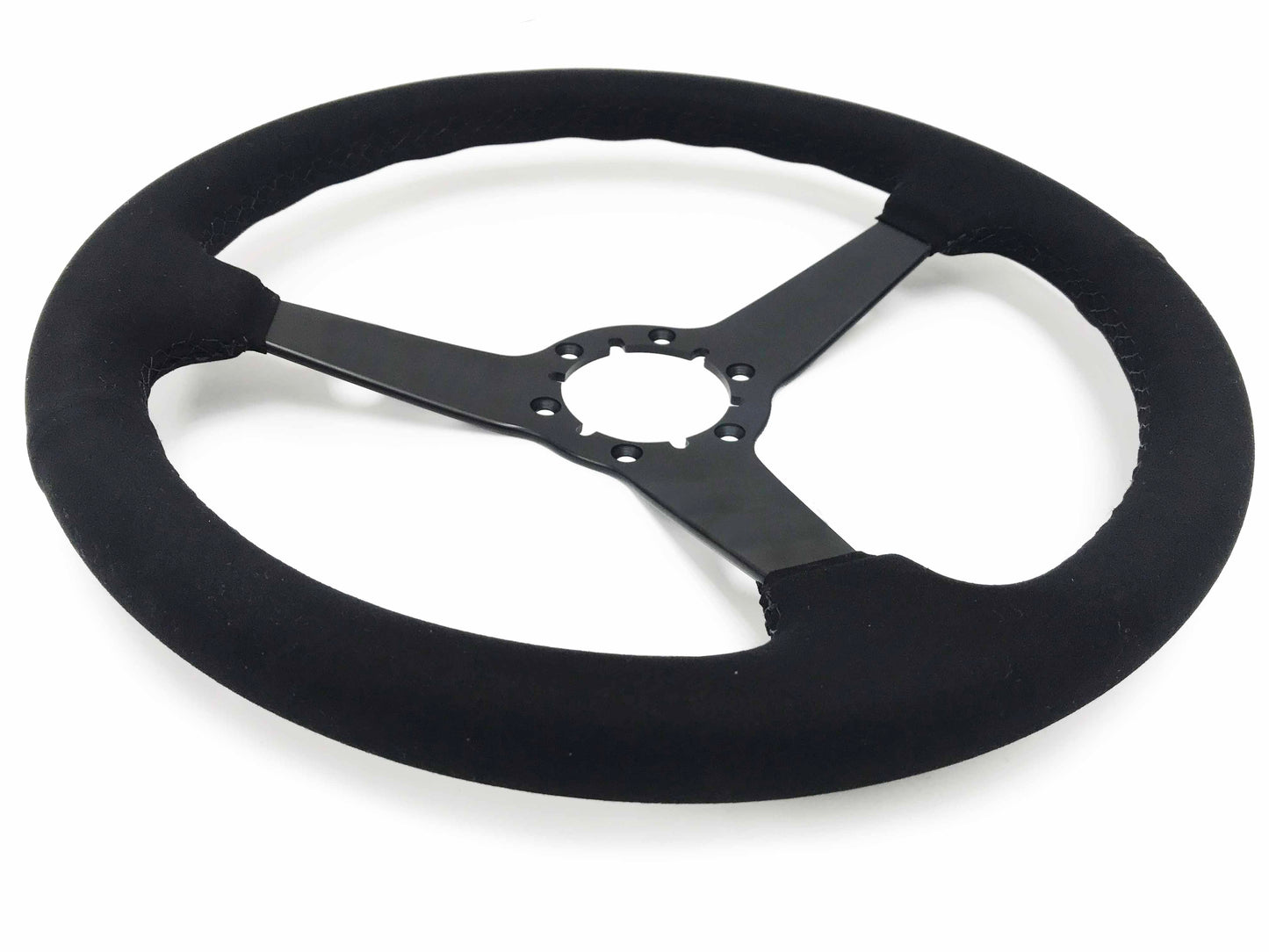 14" Suede 6-Bolt Steering Wheel, 3-Spoke Solid