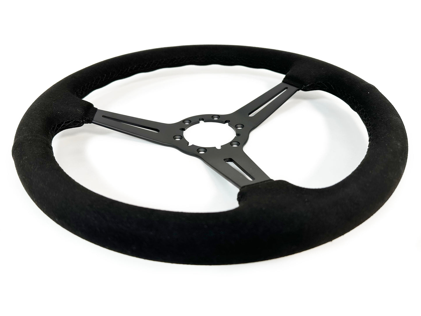 14" Suede 6-Bolt Steering Wheel, 3-Spoke with Slots