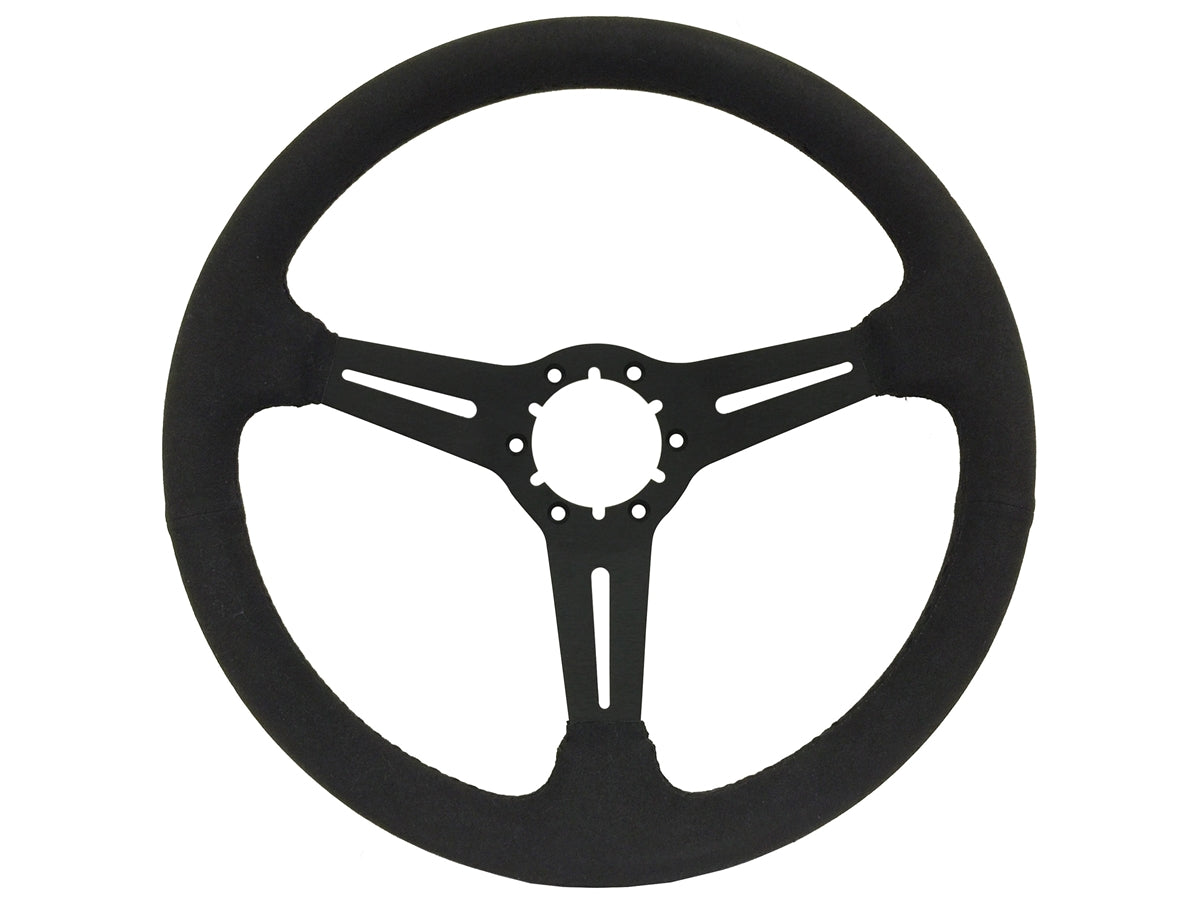 14" Suede 6-Bolt Steering Wheel, 3-Spoke with Slots