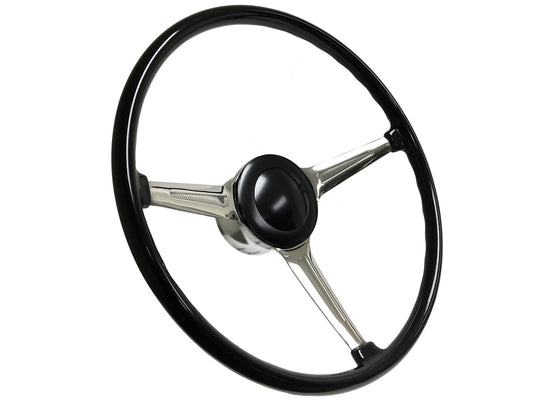 356 Porsche Style 9-Bolt Steering Wheel Black Kit