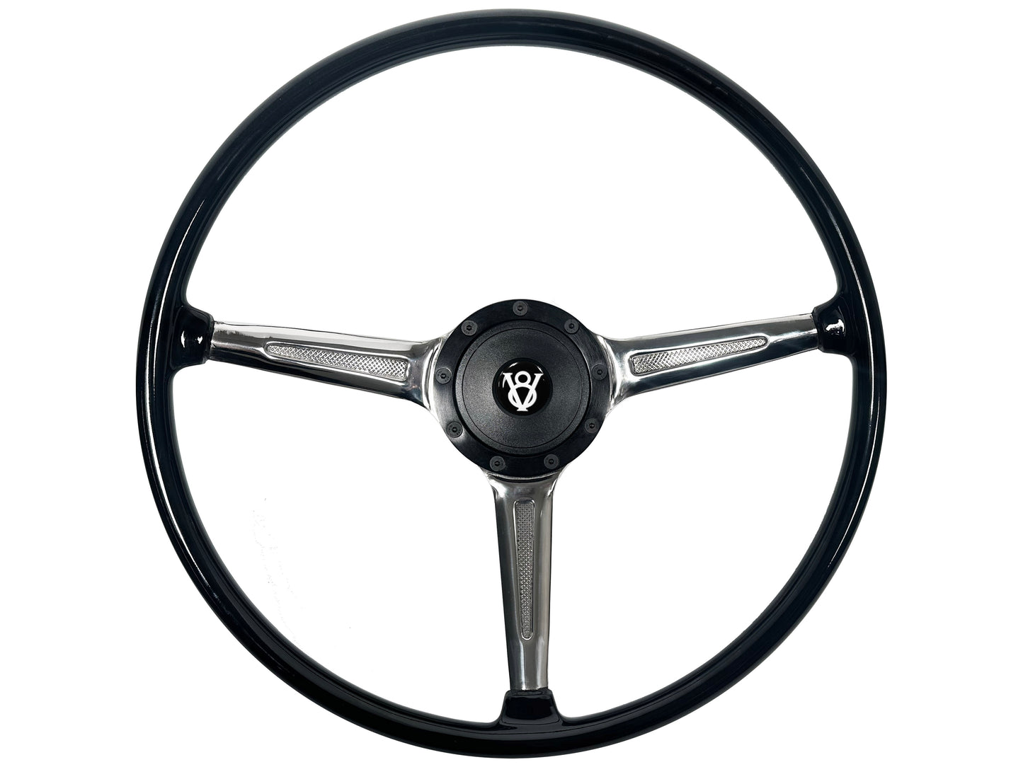 356 Style 9-Bolt Steering Wheel Black Hot Rod Kit