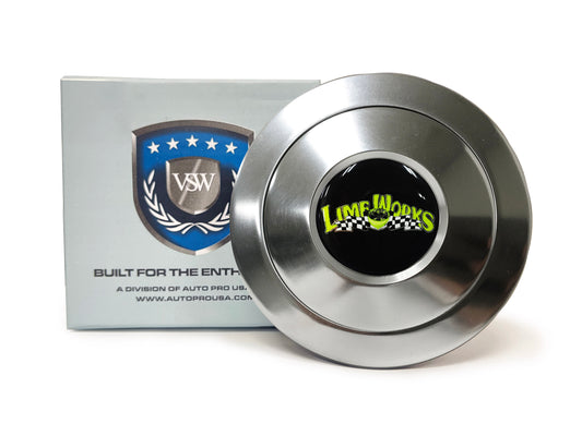 VSW 9-Bolt Billet Horn Button, LimeWorks Emblem